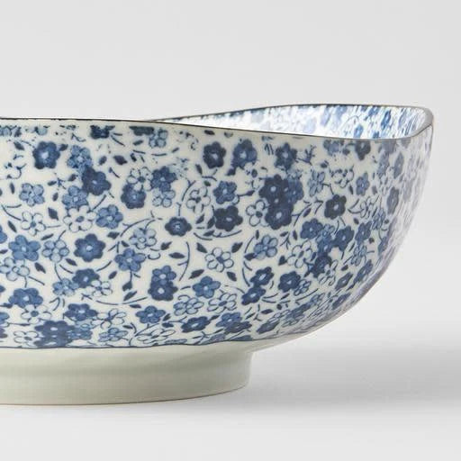 Naibu - Blue Daisy Large Uneven Bowl