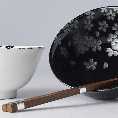 Naibu - Black &amp; White Sakura Bowl Set
