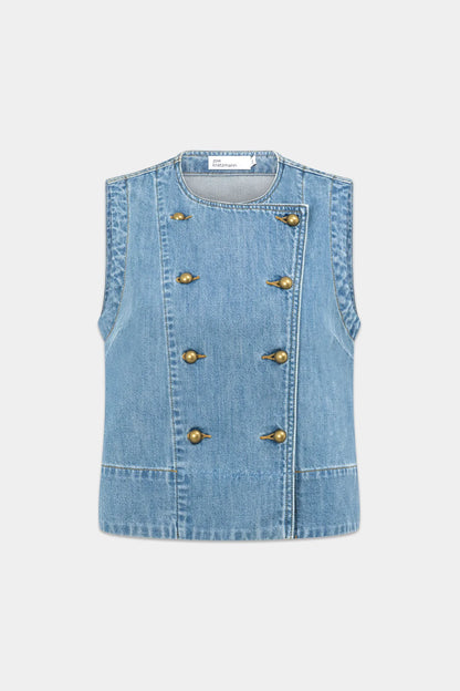 ZOE KRATZMANN - CHARGE VEST - MID WASH DENIM