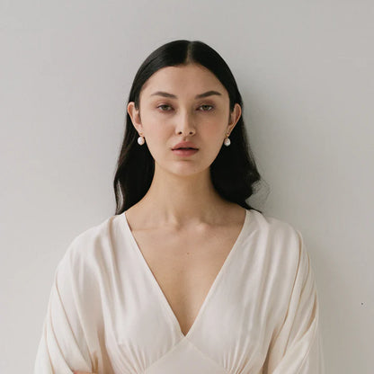 Sophie - Drop Pearl Studs - Large