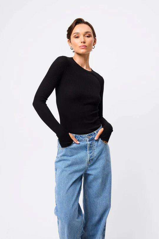 Mossman - Fine Line Knit - Black