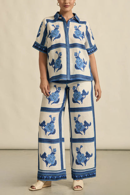 Zoe Kratzmann - Gesture Pant - Azure Collage