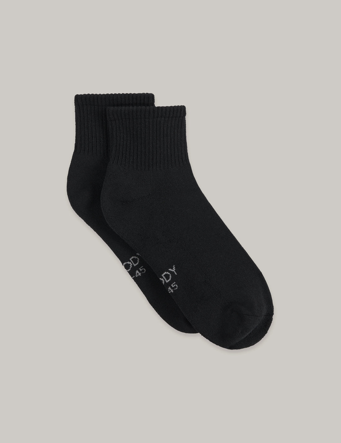 Boody - Cushioned Quarter Crew Socks - Black