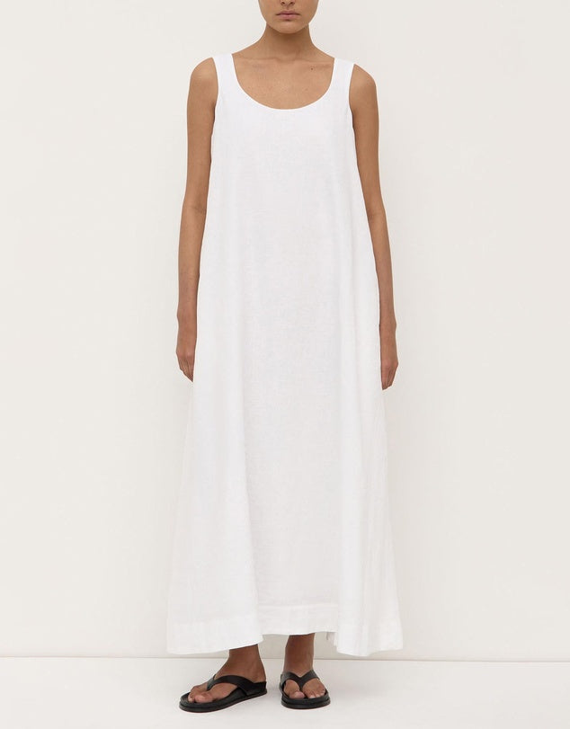 Assembly Label - Maree Linen Midi Dress - White