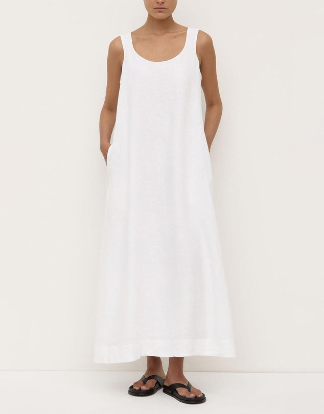 Assembly Label - Maree Linen Midi Dress - White