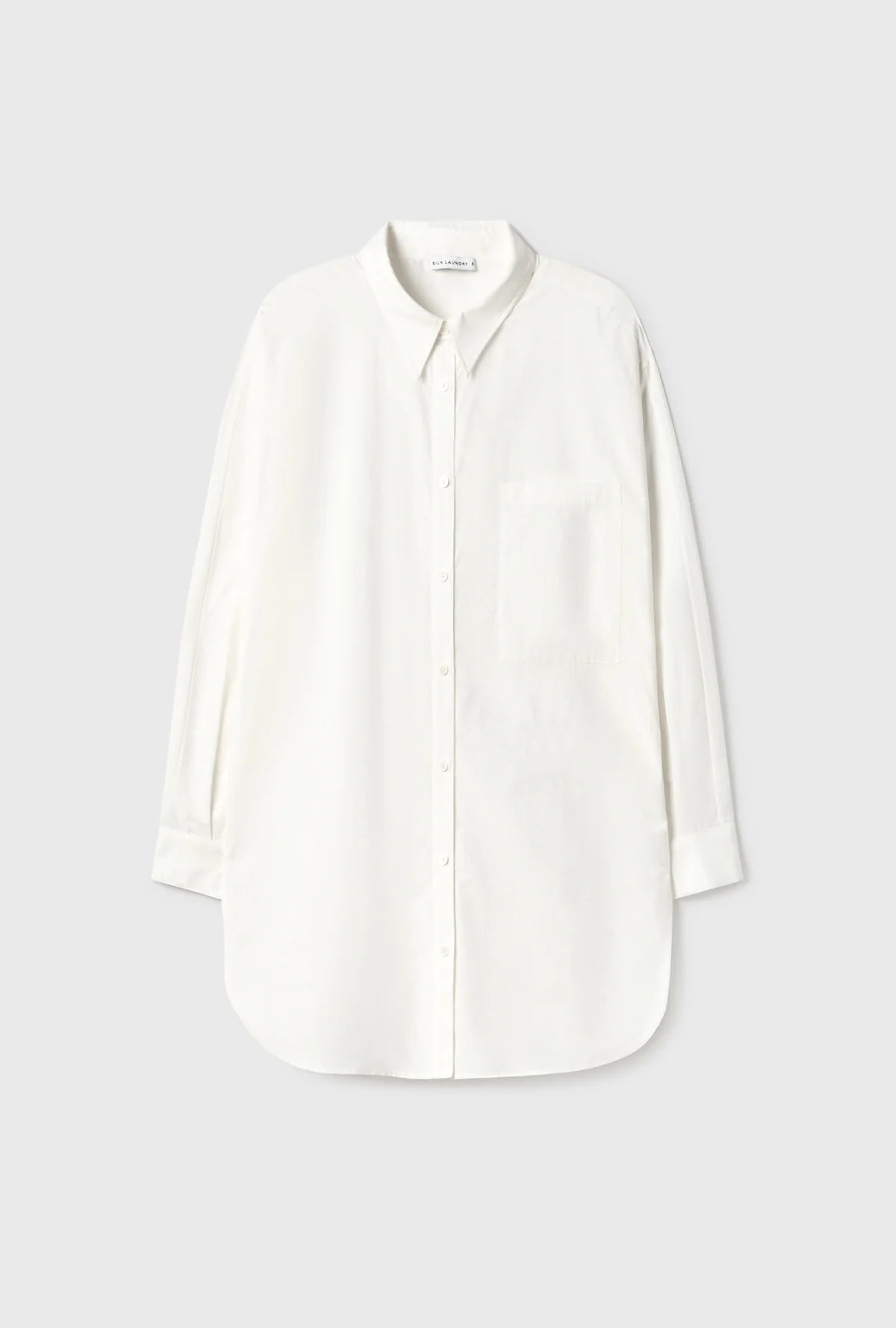 Silk Laundry - Cotton Silk Round Shirt - White
