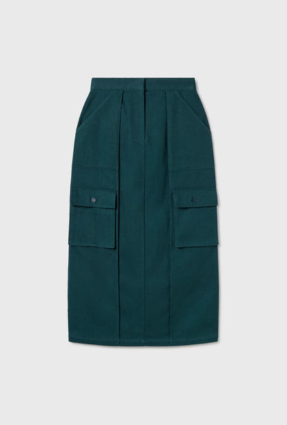 Silk Laundry - Canvas Cargo Skirt Teal