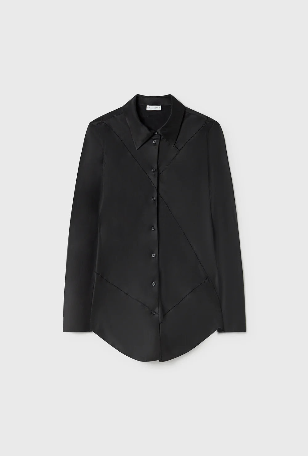 Silk Laundry - Splice Bias Cut Shirt Black