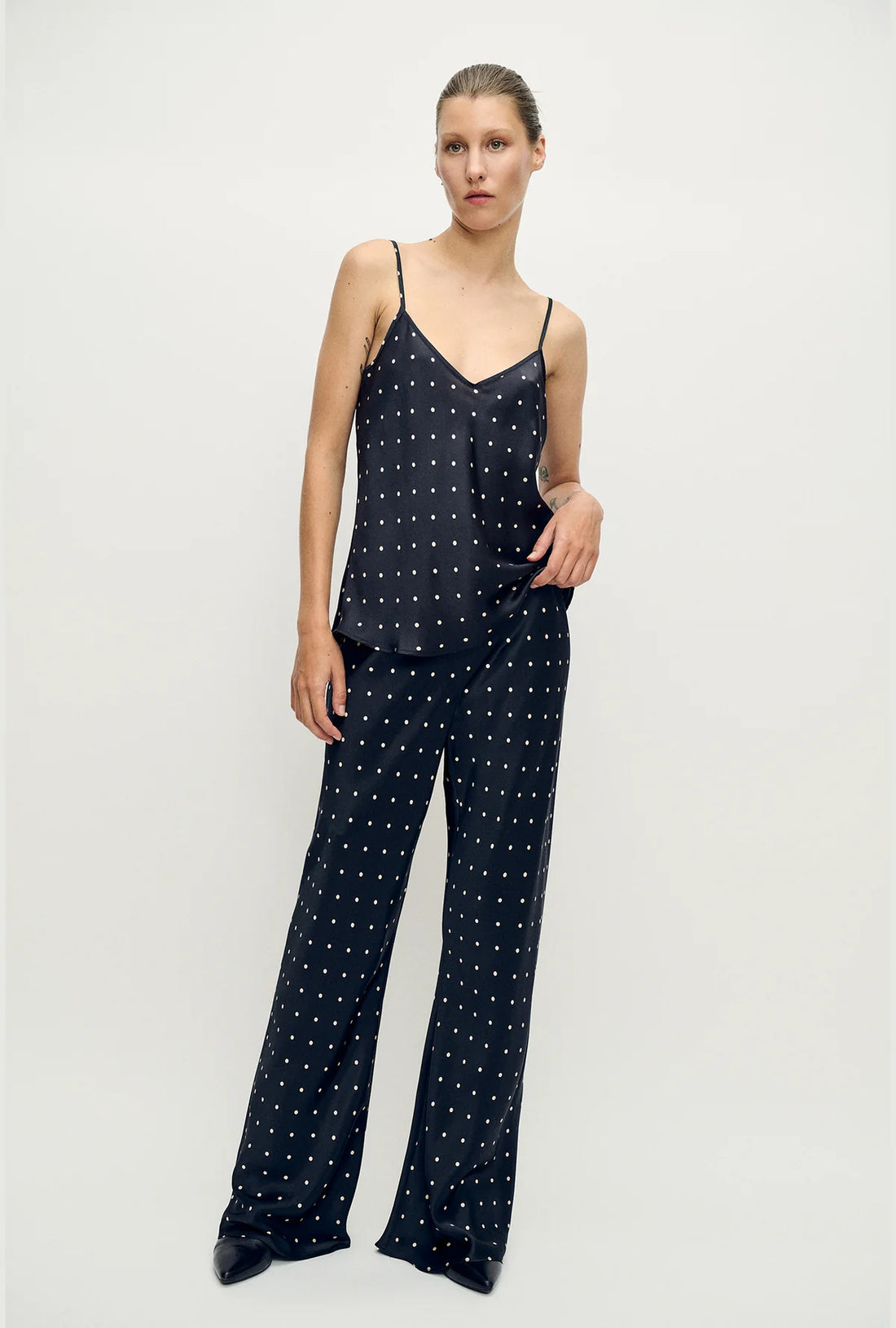 Silk Laundry - Bias Cut Cami - Small Polka Dot