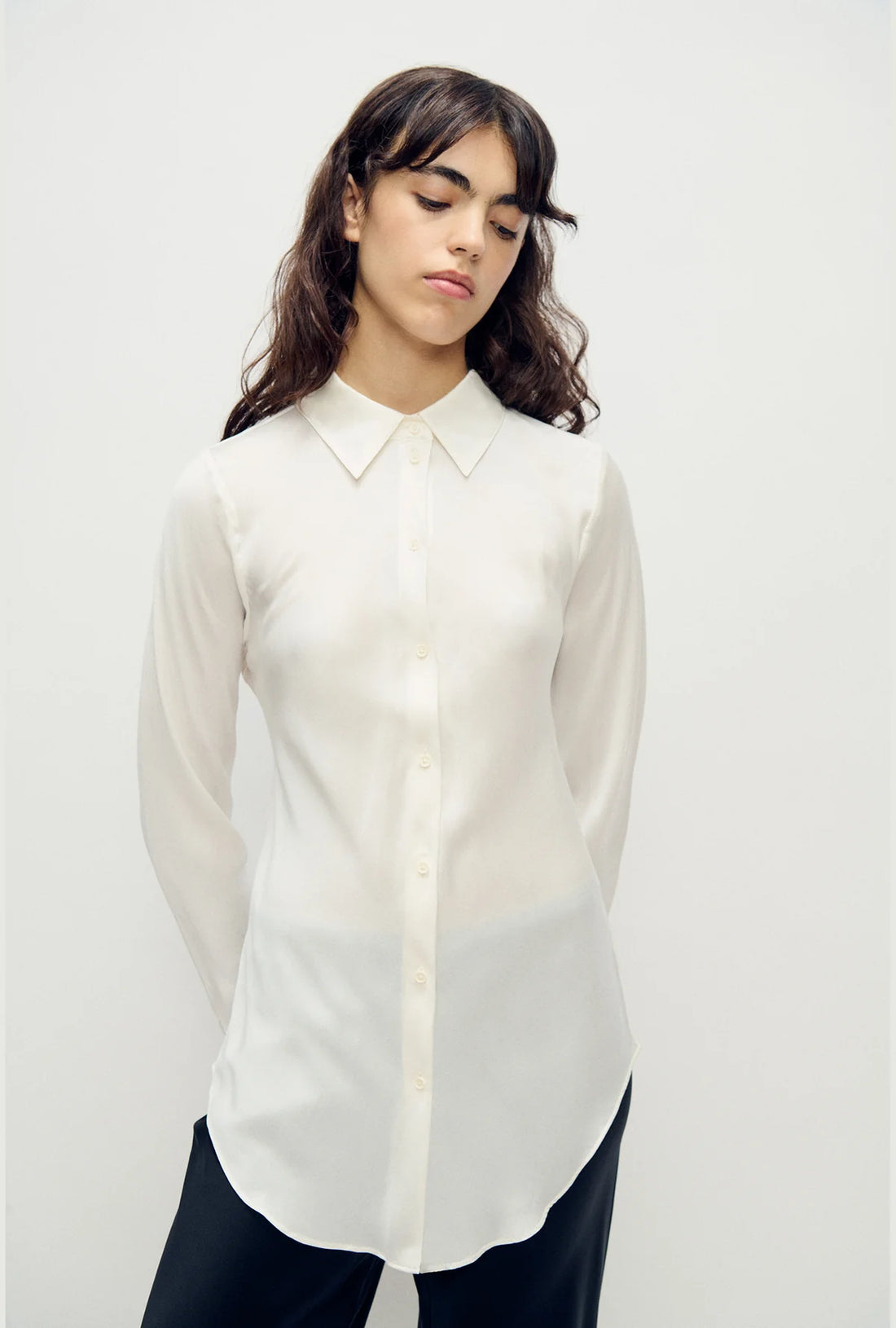 Silk Laundry - Bias Cut Shirt - White