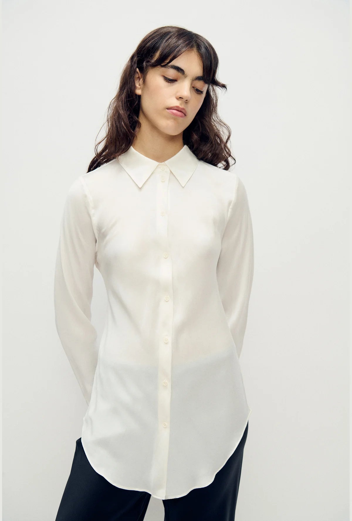 Silk Laundry - Bias Cut Shirt - White