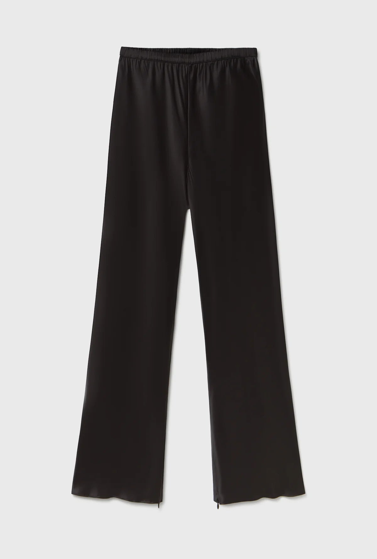 Silk Laundry - Cropped Bias Cut Pants Black Satin