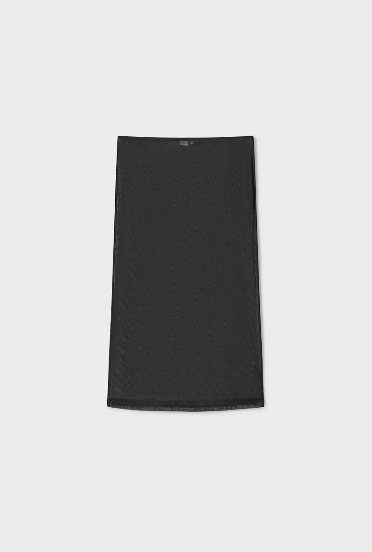 Silk Laundry - Mesh Mid Length Skirt - Black
