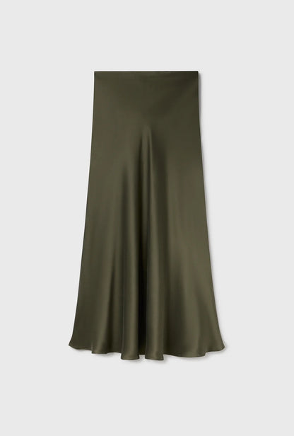 Silk Laundry - Bias Cut Skirt - Pine