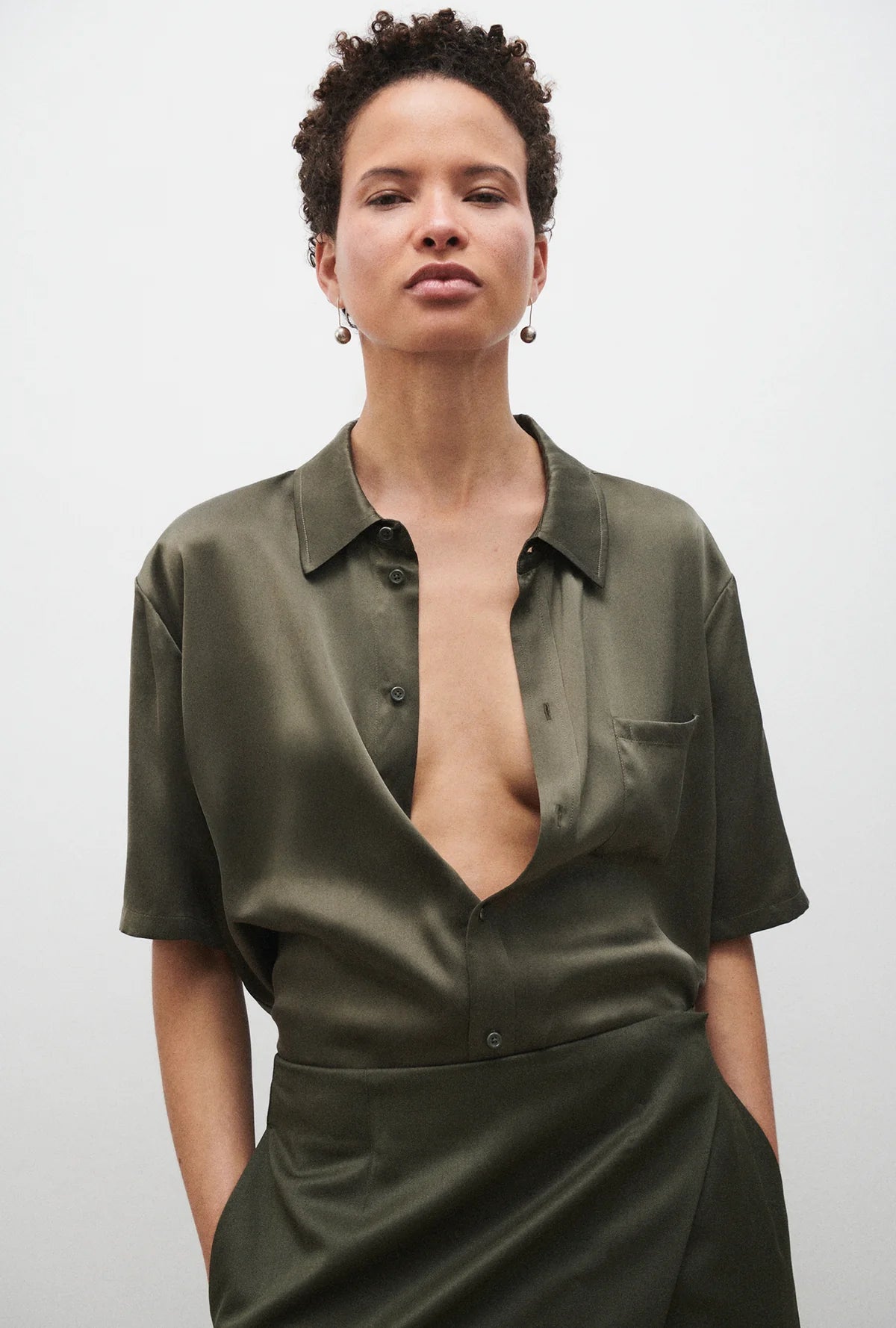 Silk Laundry - SHORT SLEEVE BOYFRIEND SHIRT 2.0 PINE