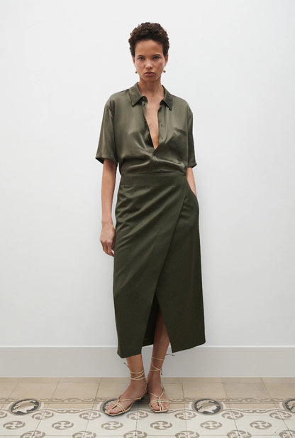 Silk Laundry - SHORT SLEEVE BOYFRIEND SHIRT 2.0 PINE