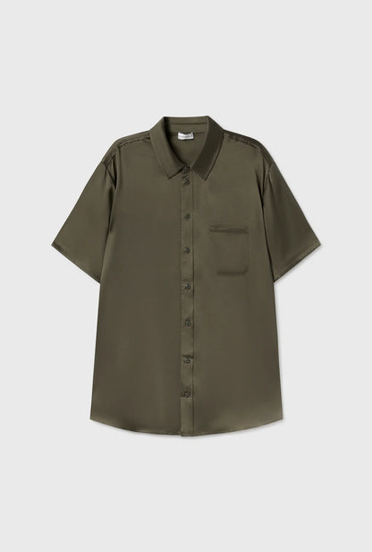 Silk Laundry - SHORT SLEEVE BOYFRIEND SHIRT 2.0 PINE