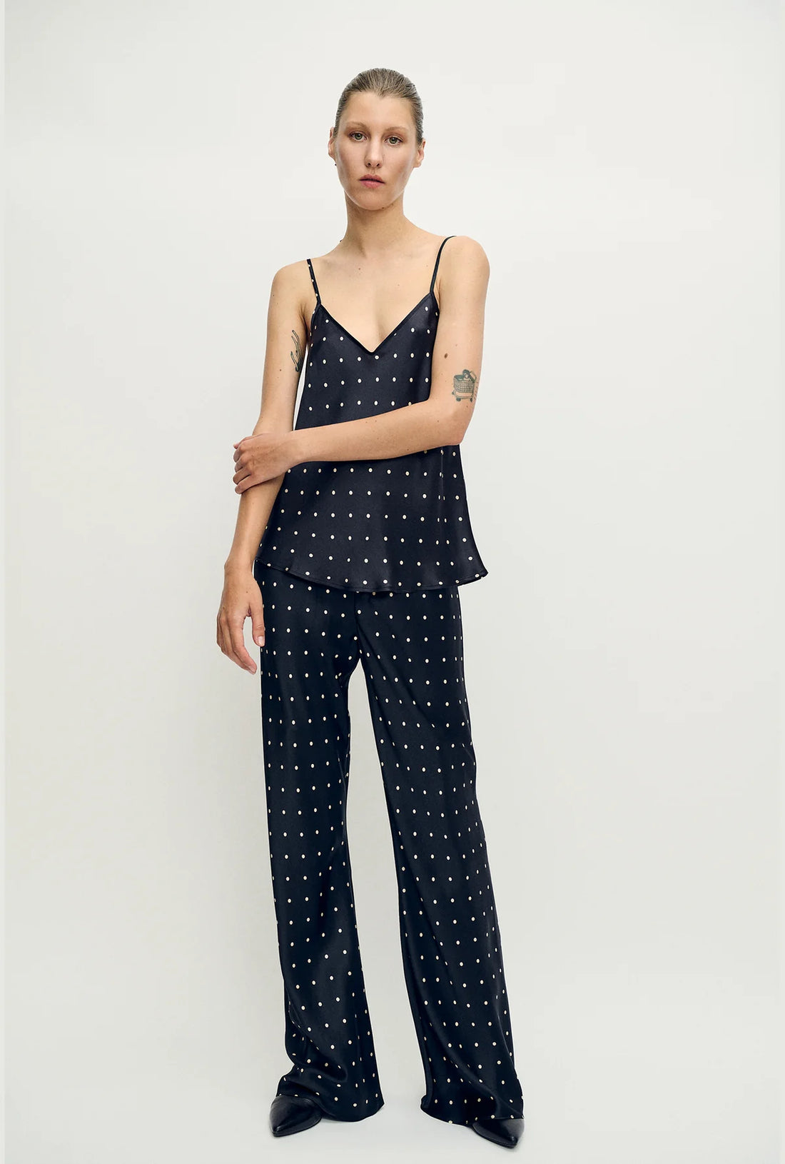 Silk Laundry - Bias Cut Cami - Small Polka Dot