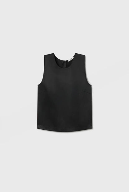 Silk Laundry - Elena Top - Black Satin