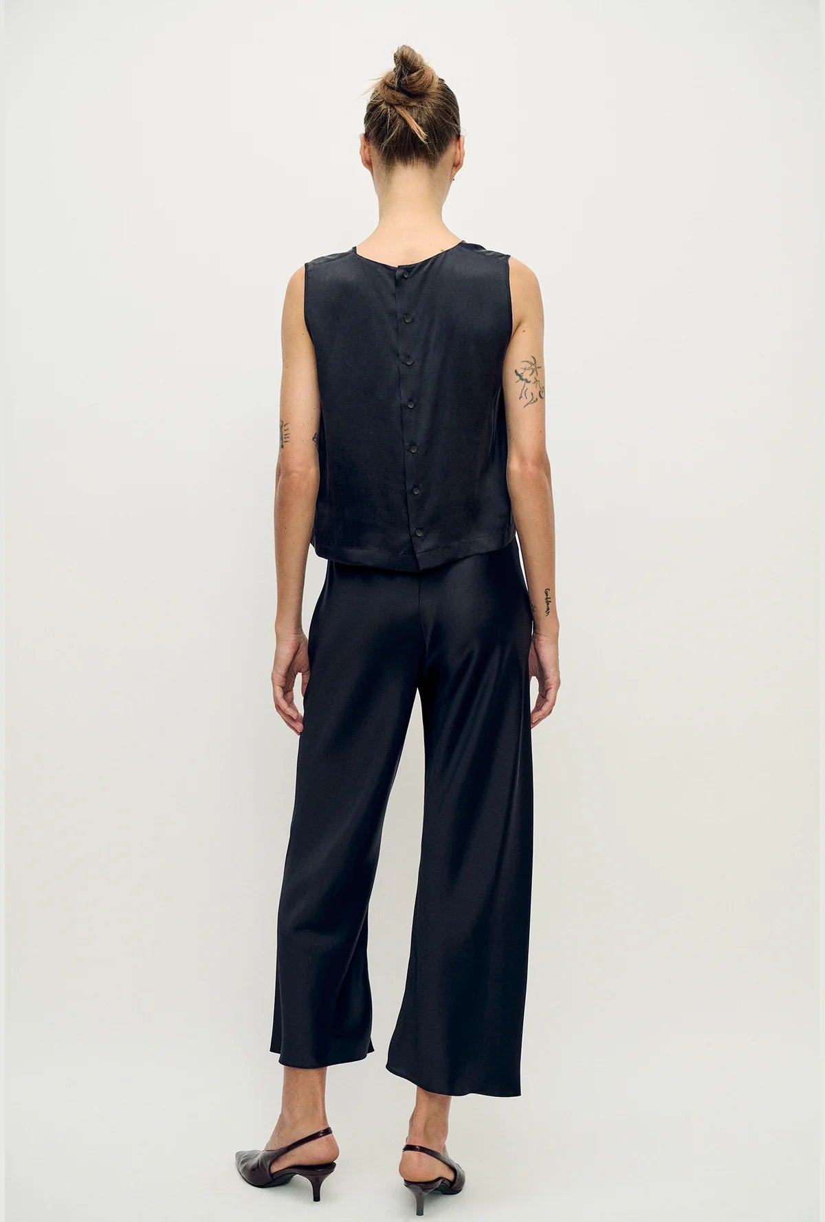 Silk Laundry - Elena Top - Black Satin