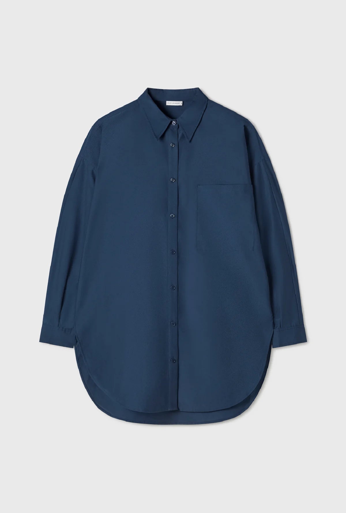 Silk Laundry - Cotton Silk Round Shirt - Midnight