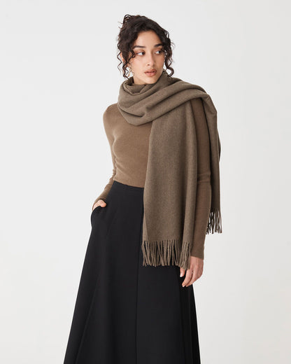 Forcast - Audree Wool Blend Scarf - Coffee