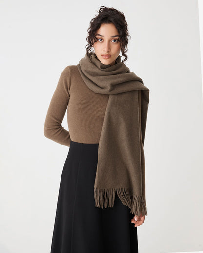 Forcast - Audree Wool Blend Scarf - Coffee