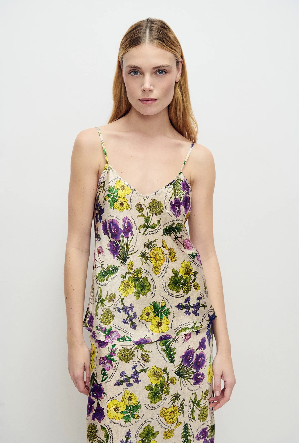 SILK LAUNDRY - BIAS CUT CAMI - ENDANGERED FLOWERS