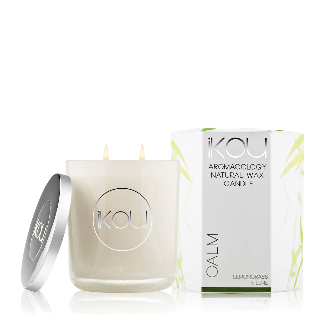 IKOU Glass Candle CALM Natural Wax