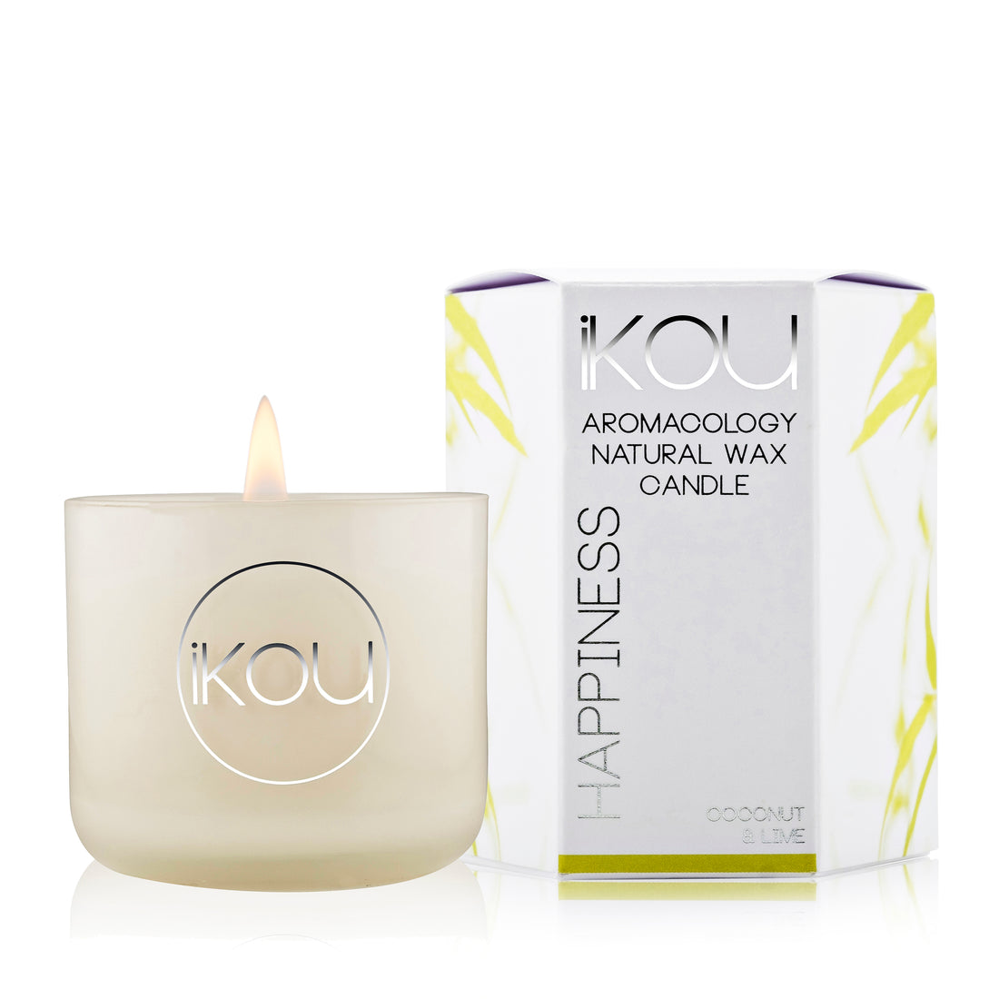 IKOU Glass Candle HAPPINESS Natural Wax